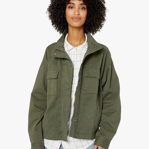 Olive Green Women's utility boxy Jacket